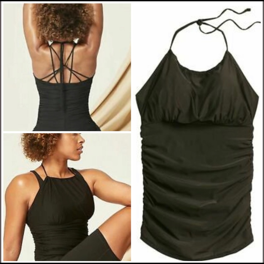 ATHLETA mesh me up tank. Sheer wickable dance , yoga , exercise tank. Black.